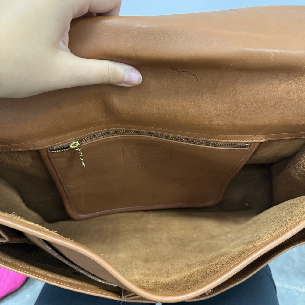 Vintage Coach Leather Laptop Briefcase Messanger Bag British Tan - Picture 7 of 11